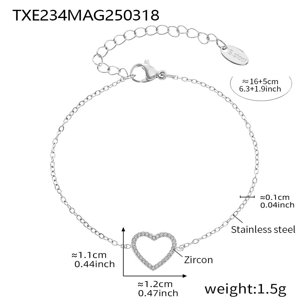 Women's Stainless Steel Heart Bracelet