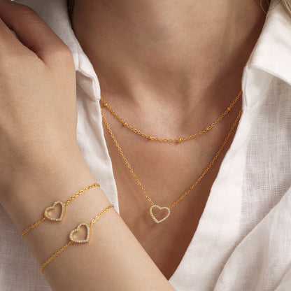 Women's Stainless Steel Heart Bracelet