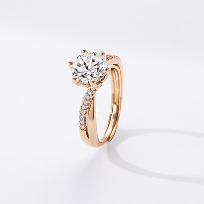 Luxury Ring Twisted Arm Six-claw